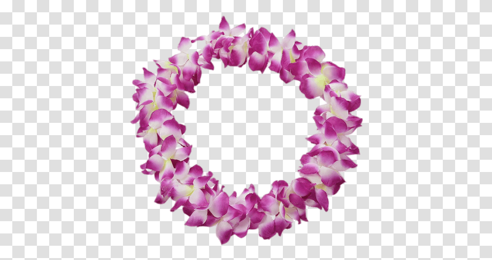 Purple Hawaiian Flower Necklace Beach Theme Flower Garland, Plant, Ornament, Blossom, Lei Transparent Png