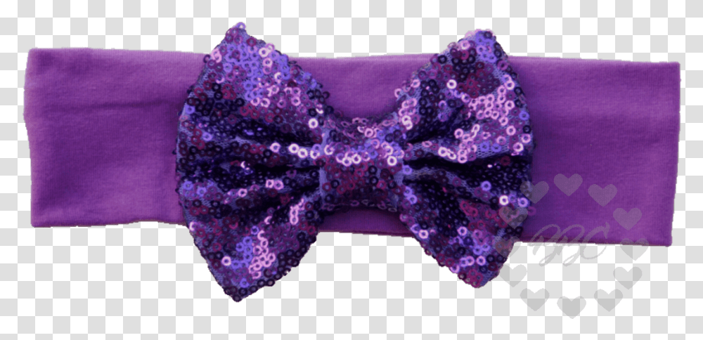 Purple Headband With Sequin Bow Headband, Cushion, Tie, Accessories, Accessory Transparent Png