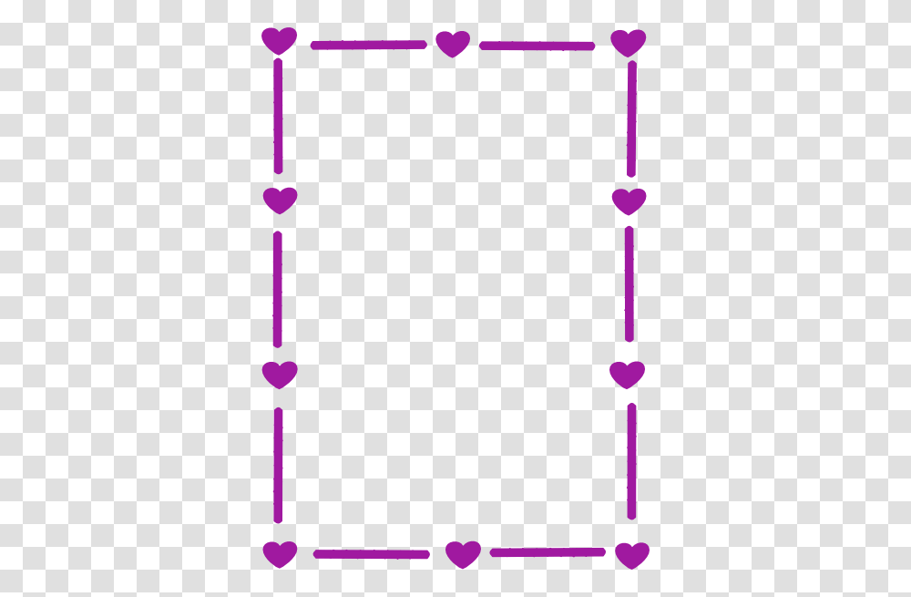 Purple Heart Border Large Size, Pattern, White Board, Page Transparent Png