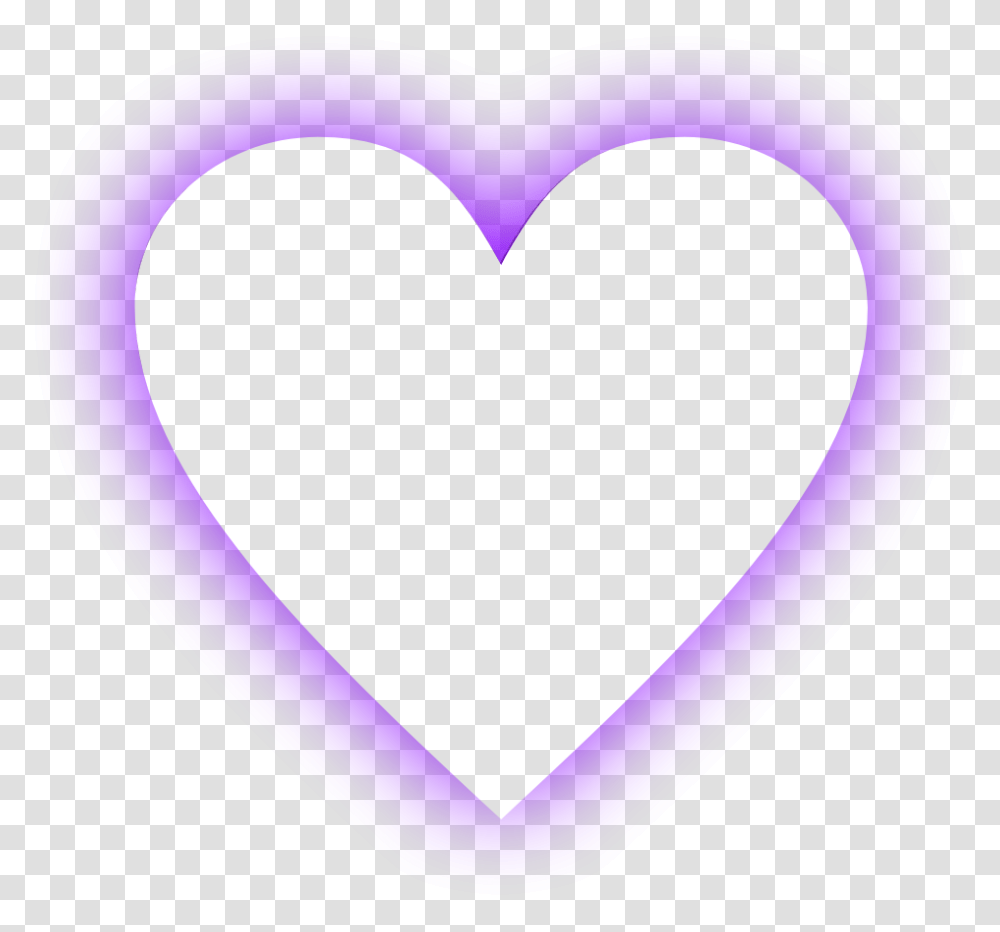 Purple Heart Border Love Neon Sticker By U200eu200eu200eu200e Girly, Text Transparent Png