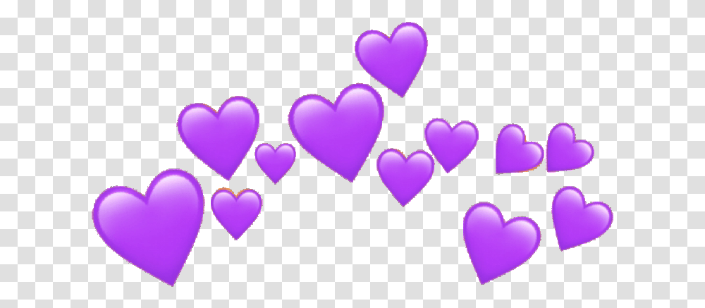 Purple Heart Emoji Aesthetic Heart Crown, Cushion, Pillow, Light, Dating Transparent Png