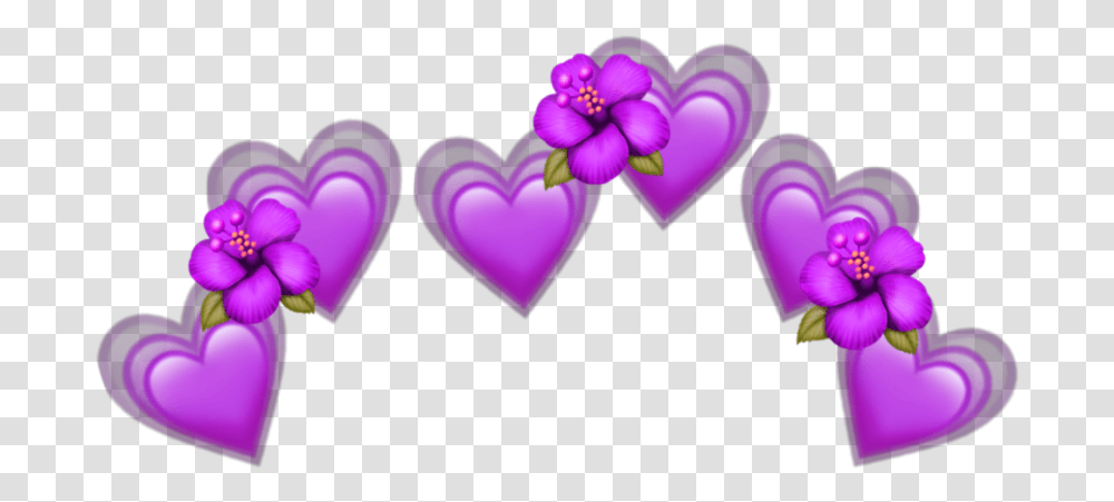 Purple Heart Emoji, Pattern, Light, Floral Design Transparent Png