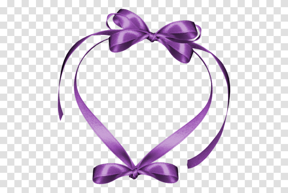 Purple Heart Hearts Heart Love Bow Ribbon Coeur, Apparel, Headband, Hat Transparent Png