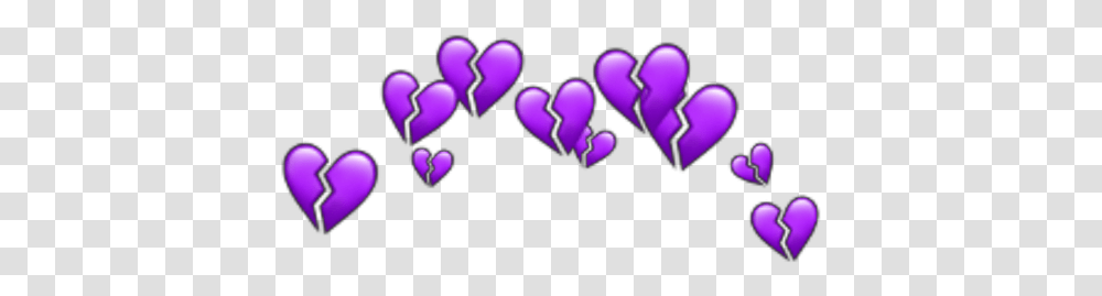 Purple Heart Hearts Heartcrown Crown Heartbroken Blue Heart Emoji, Light, Alphabet Transparent Png