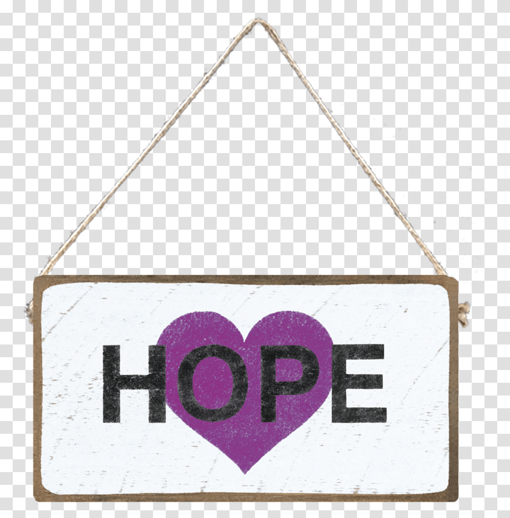 Purple Heart Hope Mini Plank Decorative, Triangle, Bow, Text, Symbol Transparent Png