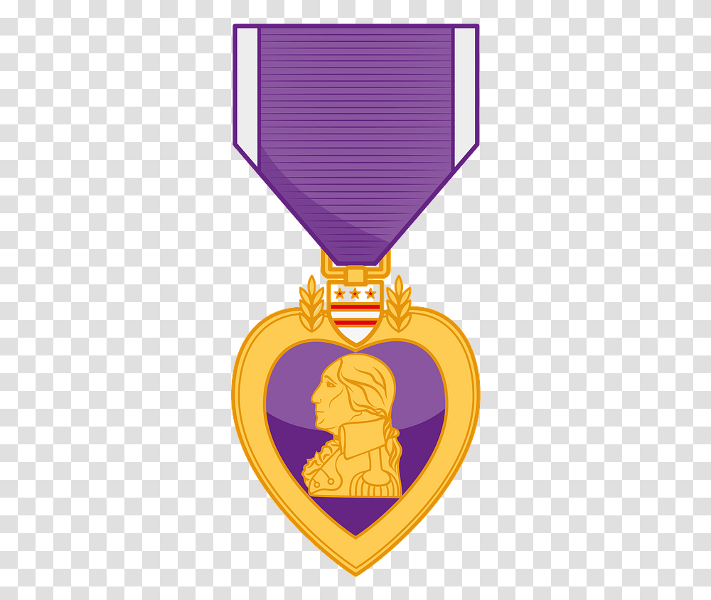 Purple Heart Medal Clipart Free Download Purple Heart Logo Vector, Symbol, Trademark, Person, Human Transparent Png