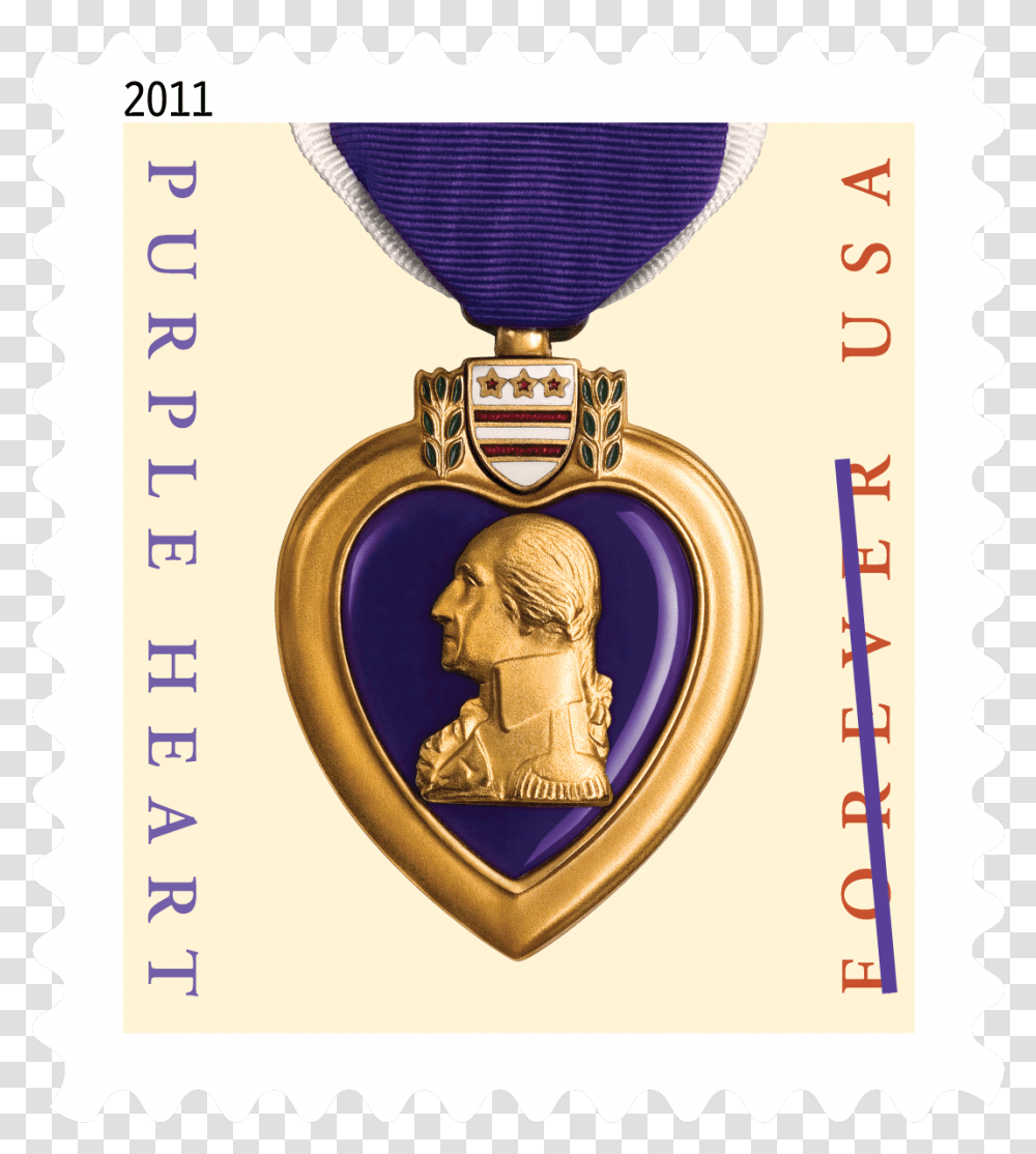 Purple Heart Medal Stamps Honor The, Gold, Gold Medal, Trophy, Locket Transparent Png