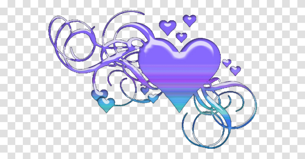 Purple Heart Purple And Turquoise Hearts, Sea Life, Animal, Food, Seafood Transparent Png