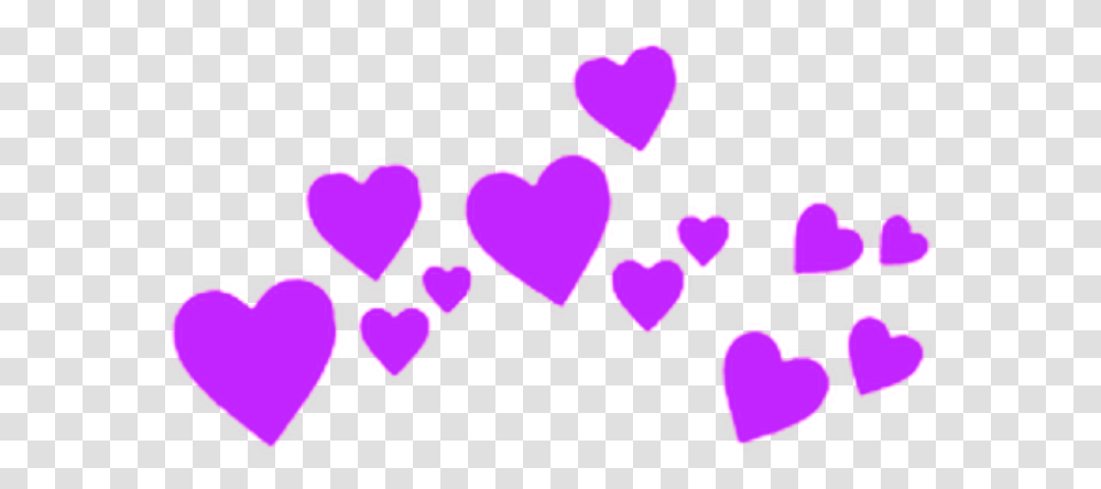 Purple Hearts Heart Crowns Crown Heartcrown Emojis Con Corazones En La Cabeza, Cushion, Pillow Transparent Png