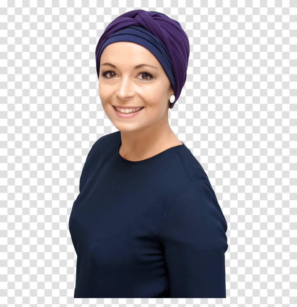 Purple Infinity Headband Worn Over Turban Turban, Apparel, Person, Human Transparent Png