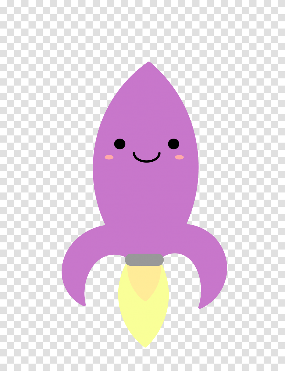 Purple Kawaii Rocket Vector Clipart Image, Ice Pop, Rattle Transparent Png