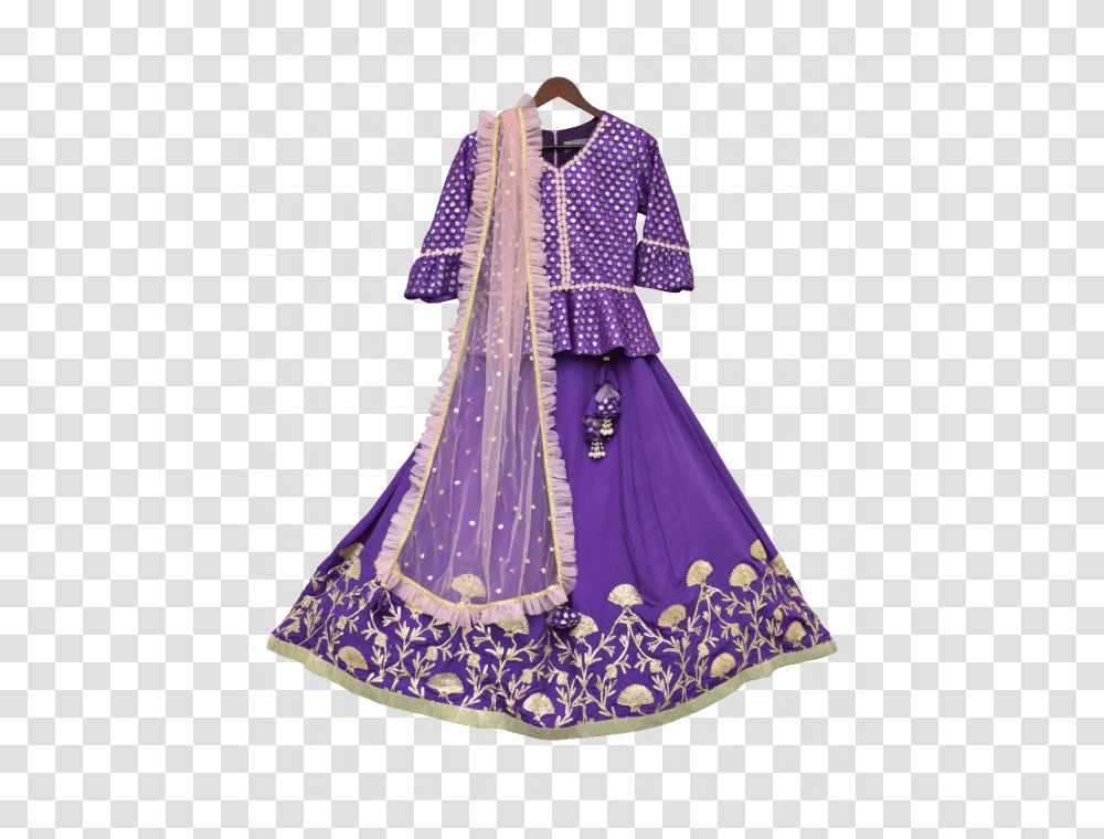 Purple Kids Lenghag, Apparel, Robe, Fashion Transparent Png