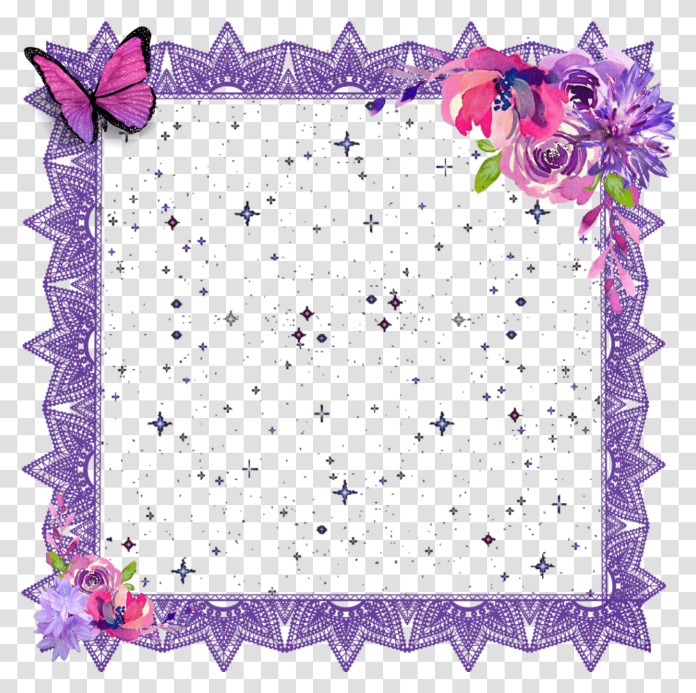 Purple Lace Clipart, Floral Design, Pattern, Rug Transparent Png