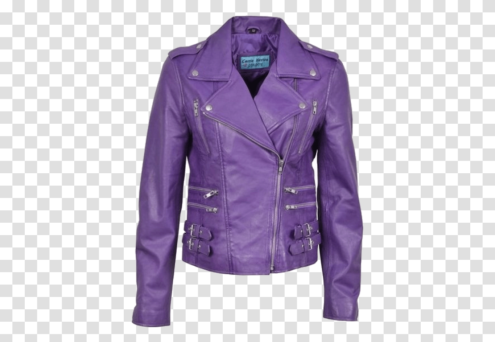 Purple Leather Look Jacket, Apparel, Coat, Leather Jacket Transparent Png