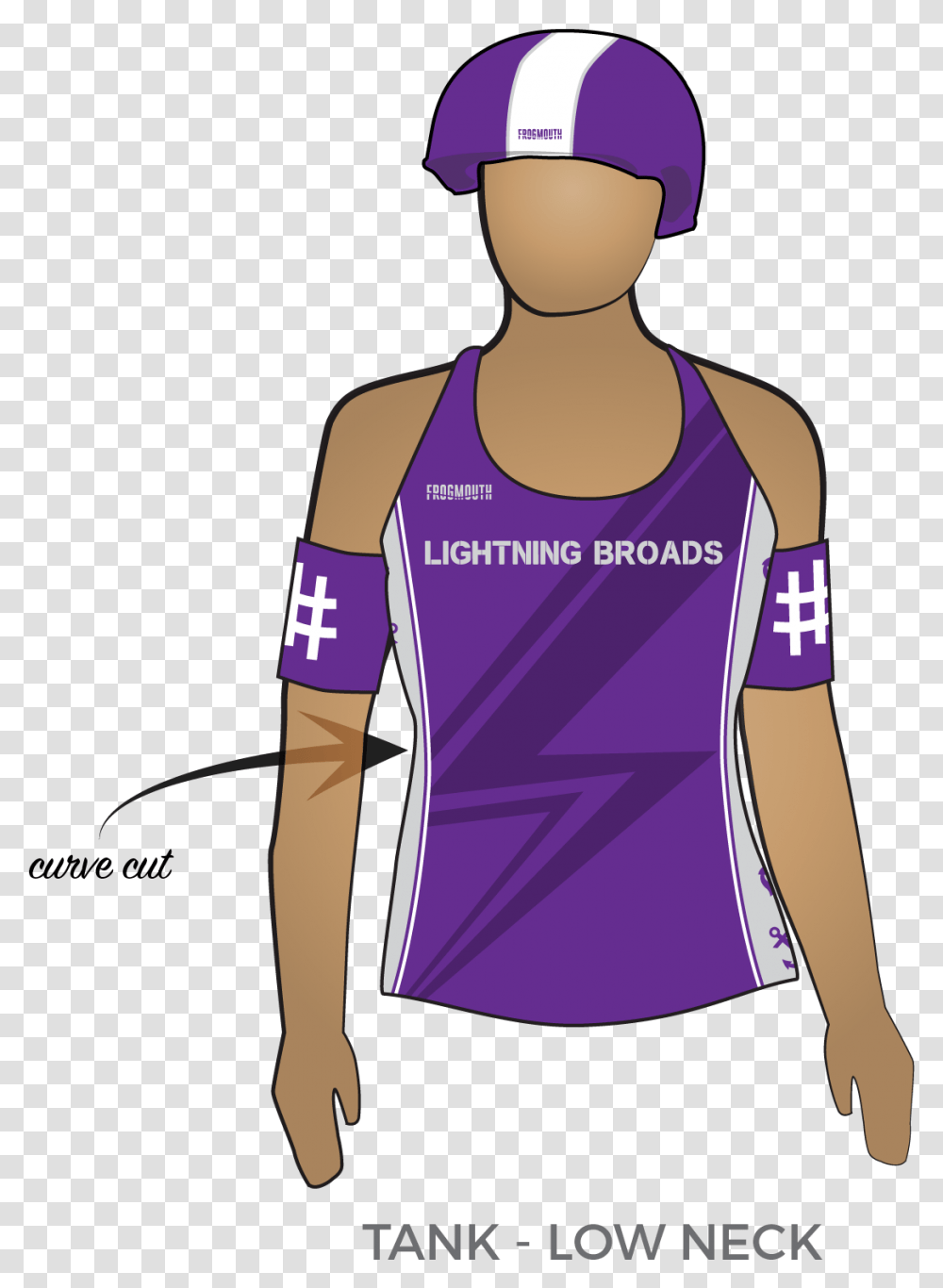 Purple Lightning Jersey Southside Revolution Roller Derby, Clothing, Apparel, Tank Top, Person Transparent Png