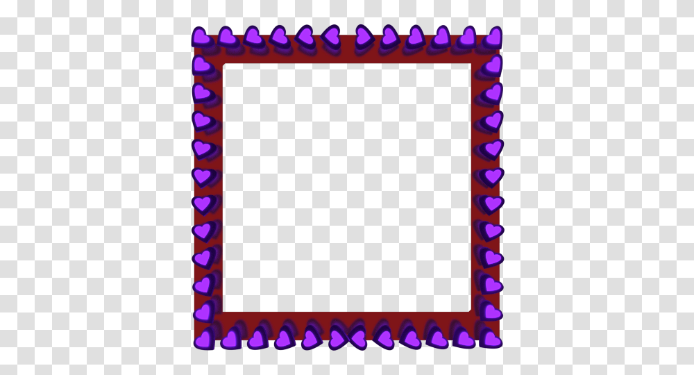 Purple Love Hearts Reflection On Red Square Border Borders, Pattern Transparent Png