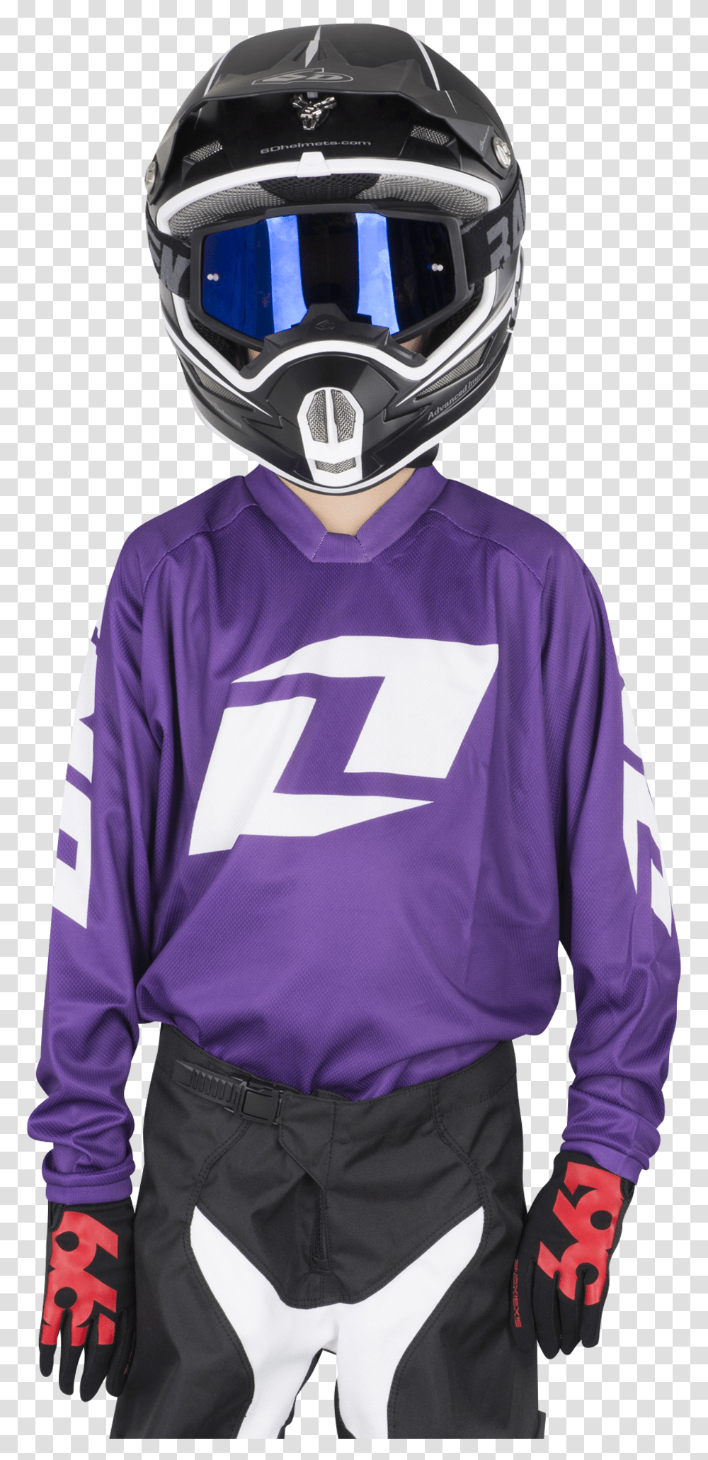 Purple Motocross Gear Cheap Online Motorcycle Helmet, Clothing, Apparel, Sleeve, Person Transparent Png