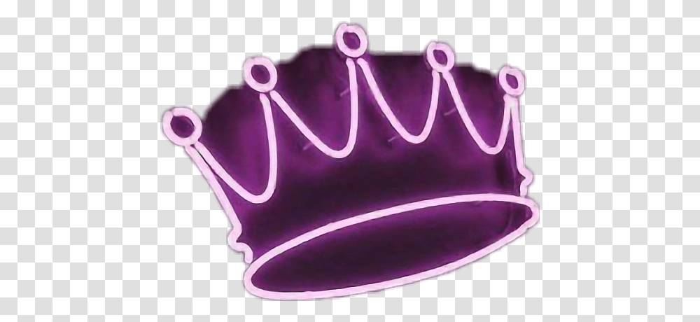 Purple Move Crown Couronne Light Neon Black And White Neon Transparent Png