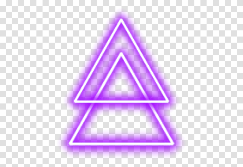 Purple Neon Triangles 2 Bright Light Neon Triangle Background Transparent Png