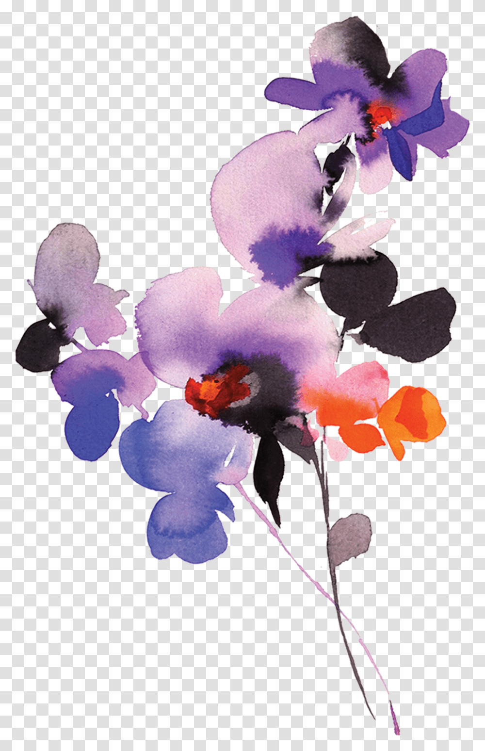 Purple Orchid Tattly Flower, Plant, Iris, Art, Petal Transparent Png