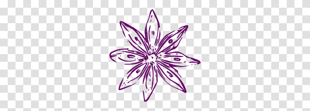 Purple Outline Flower Clip Art, Plant, Petal, Leaf, Outdoors Transparent Png