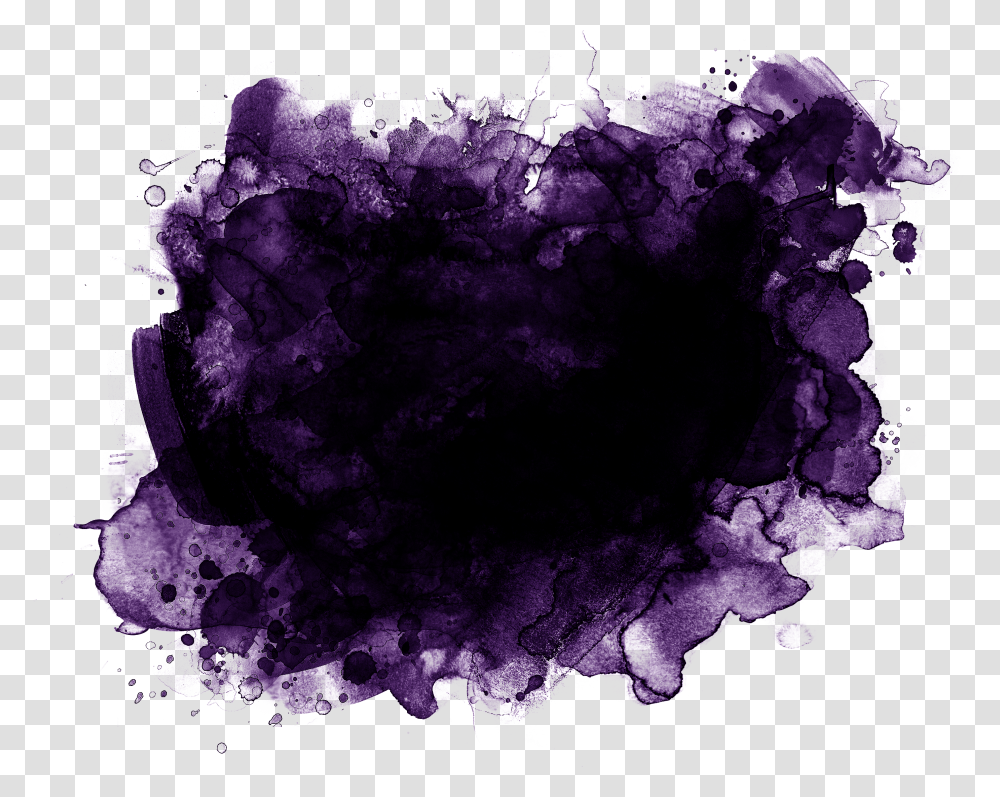 Purple Paint Splatter Watercolor Paint, Plant, Bush, Crystal, Flower Transparent Png