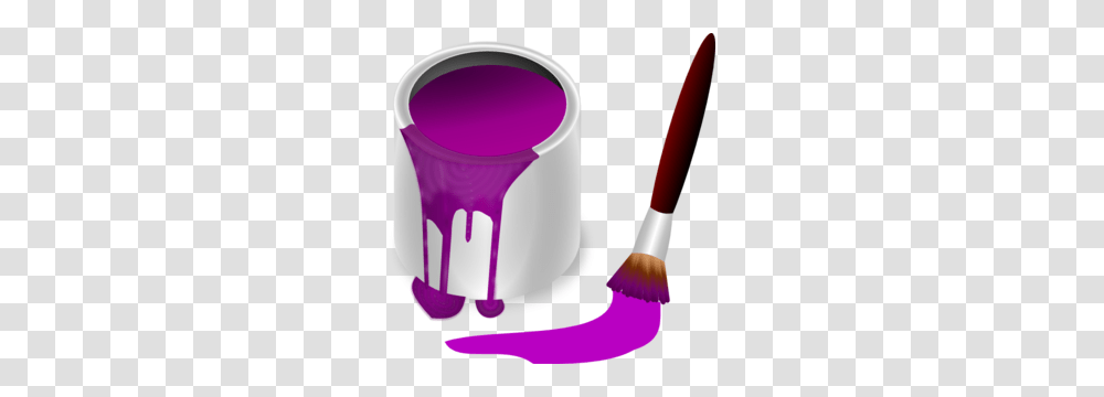 Purple Paint With Paint Brush Clip Art, Tool, Toothbrush, Paint Container Transparent Png