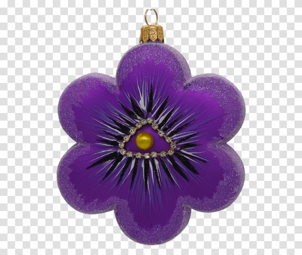 Purple Pansy Christmas Ornament Lovely, Plant, Petal, Flower, Blossom Transparent Png