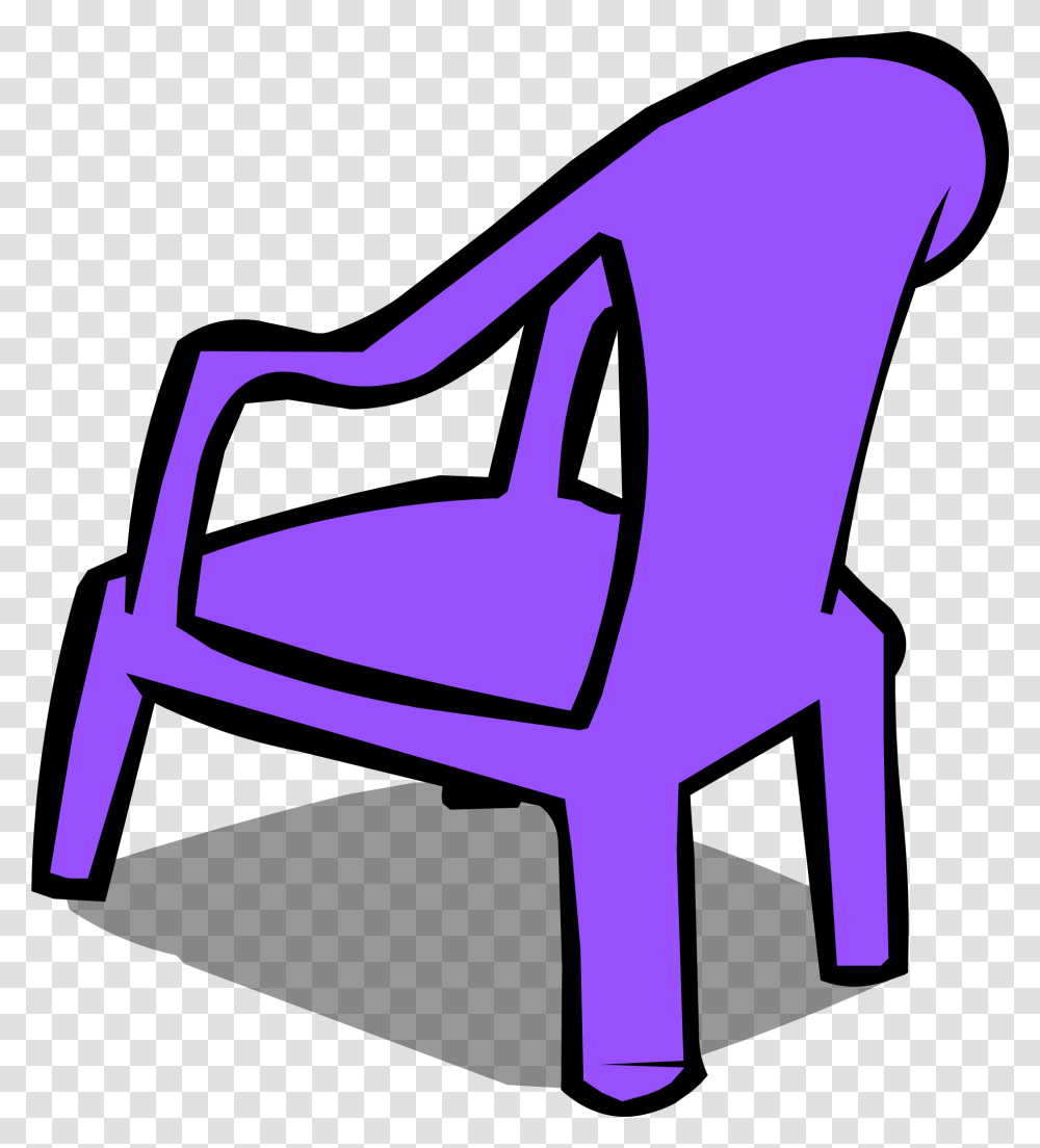 Purple Plastic Chair Sprite Plastic Chair Cartoon, Furniture, Armchair Transparent Png
