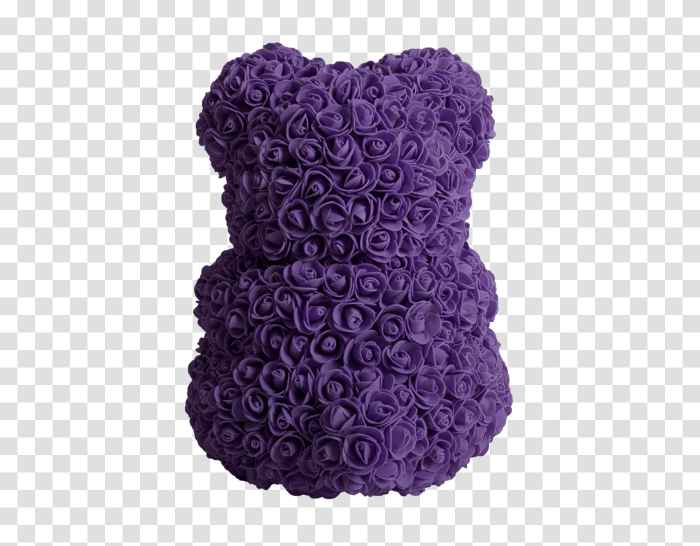 Purple Rose Bear Tall, Pillow, Cushion, Wedding Cake, Dessert Transparent Png