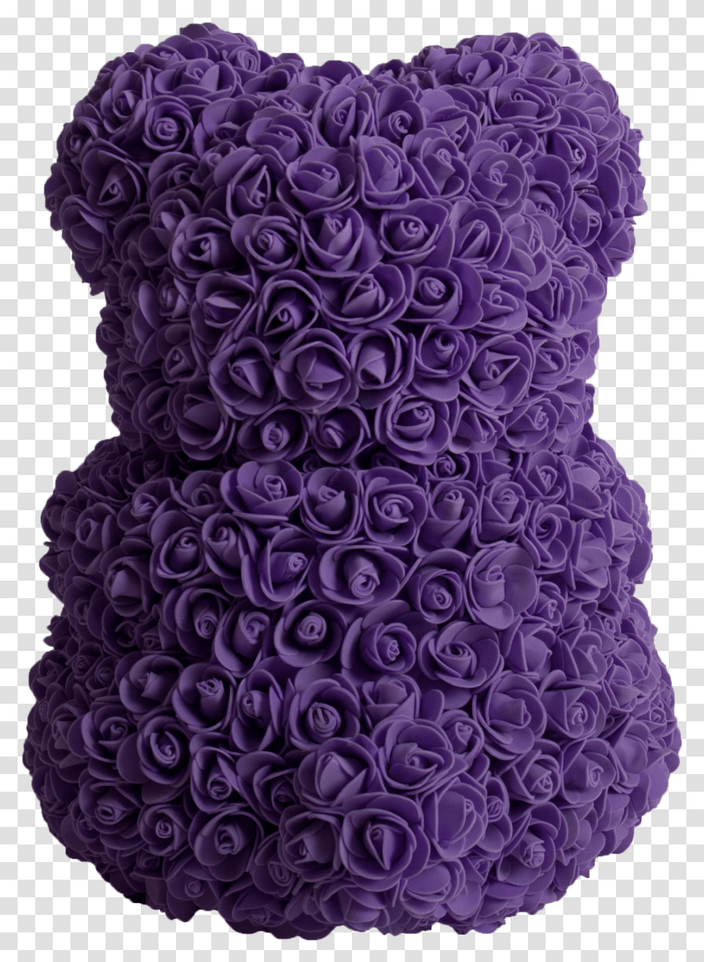 Purple Rose Bear - The Cake Decorating, Pillow, Cushion, Floral Design, Pattern Transparent Png