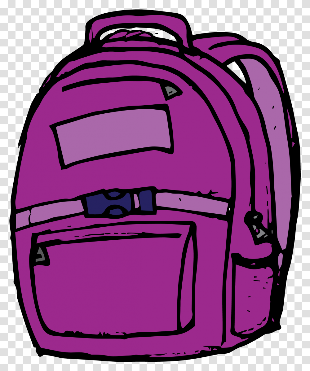 Purple School Bag Clipart Backpack, Helmet, Clothing, Apparel Transparent Png