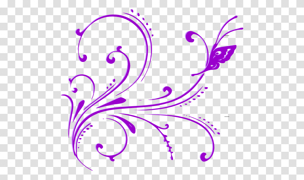 Purple Scroll Vector Clip Art, Floral Design, Pattern, Plant Transparent Png