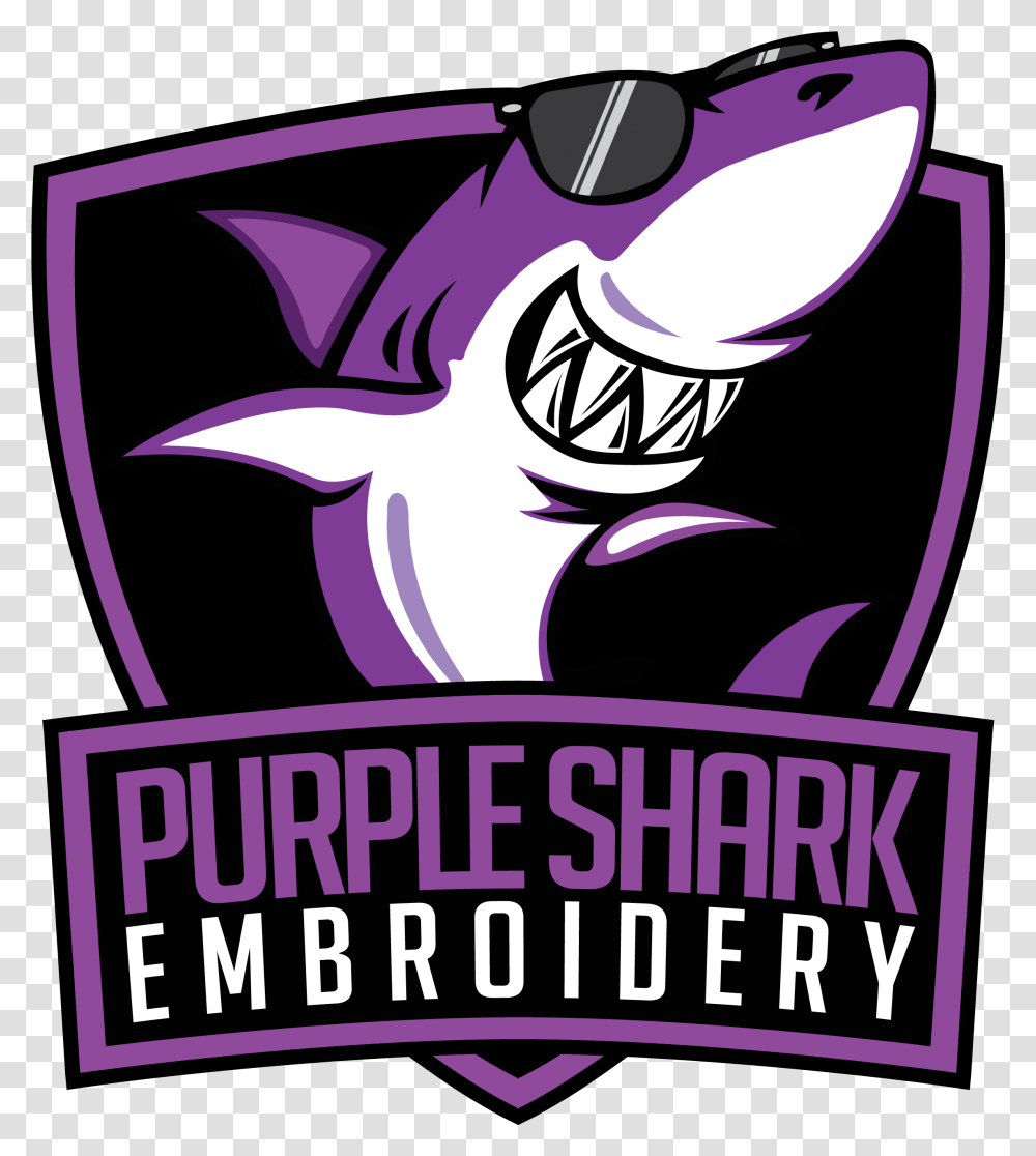 Purple Shark Embroidery Purple Shark Embroidery, Poster, Advertisement, Flyer, Paper Transparent Png