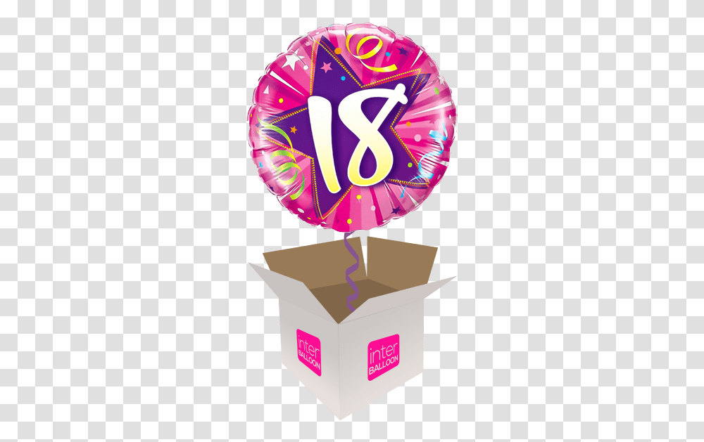 Purple Shining Star Pink 18 Birthday Balloons, Apparel, Hat, Paper Transparent Png