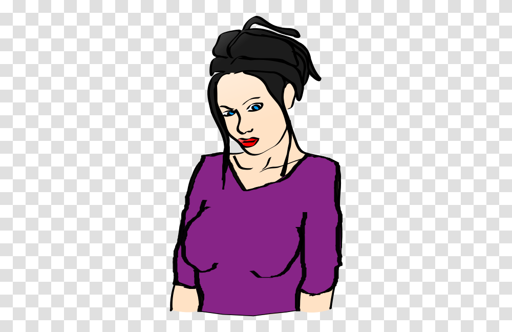 Purple Shirt Lady Free Svg Cartoon, Clothing, Sleeve, Long Sleeve, Face Transparent Png
