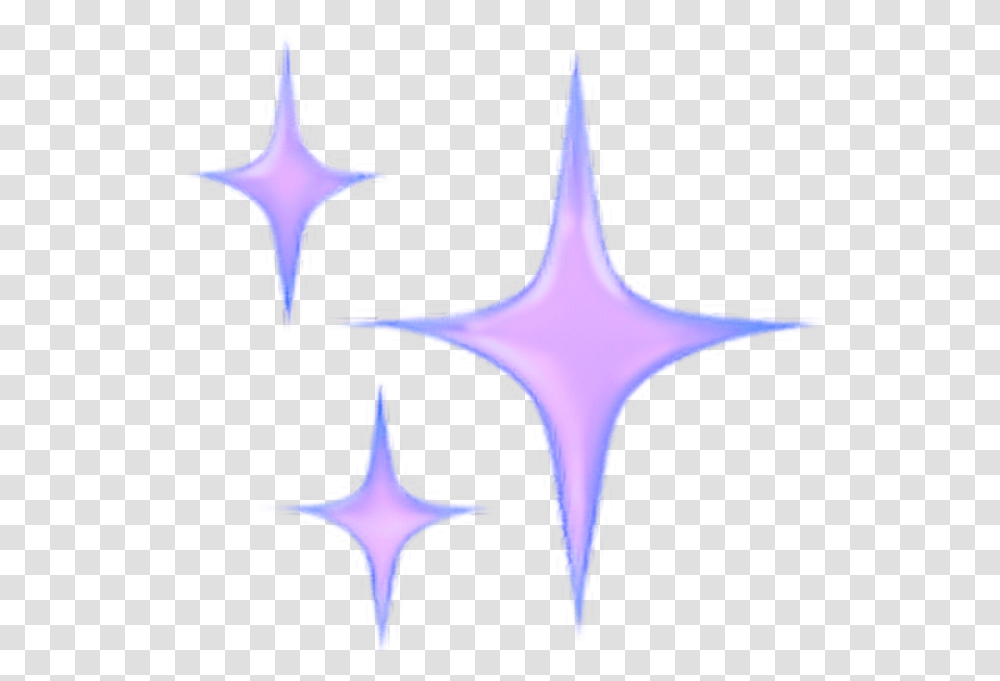 Purple Sparkle Emoji Tumblr Cute Stars Iphone Emoji, Symbol, Bird, Animal, Star Symbol Transparent Png