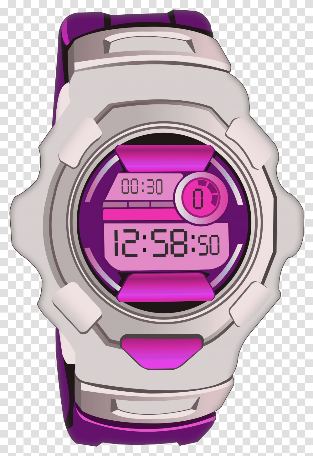Purple Sport Digital Watch Clip Art Digital Watch Clipart Transparent Png