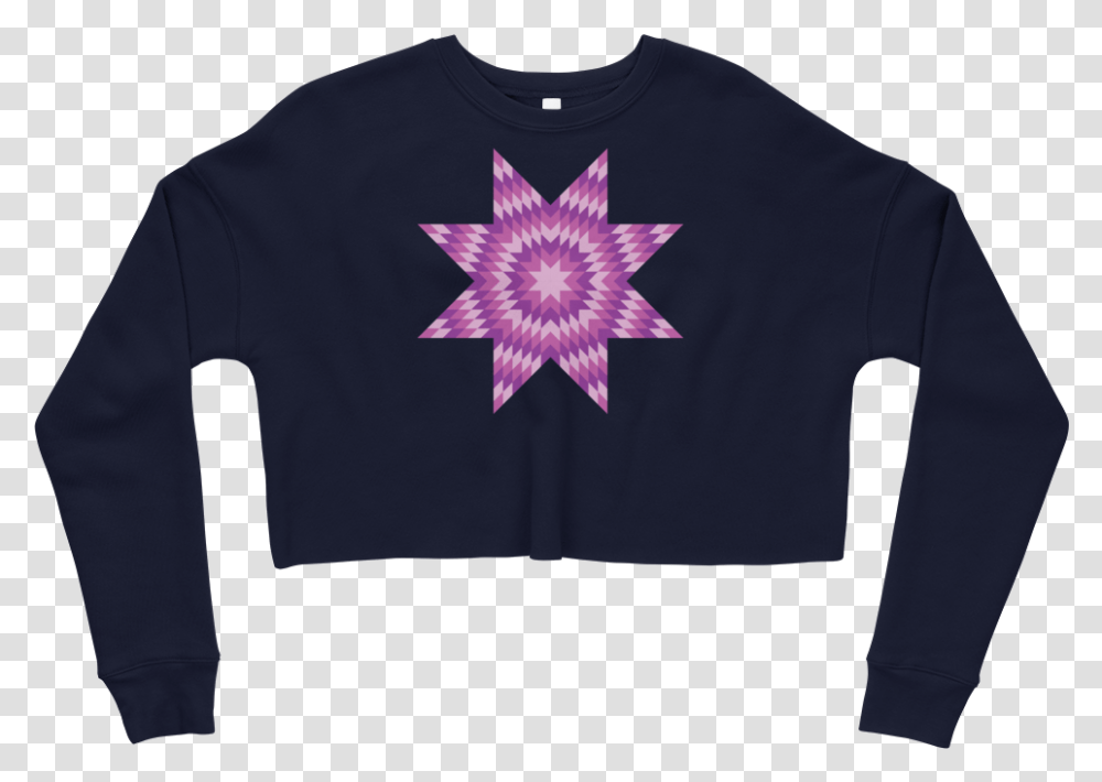 Purple Star Crop Sweatshirt Sweater, Clothing, Apparel, Symbol, Star Symbol Transparent Png