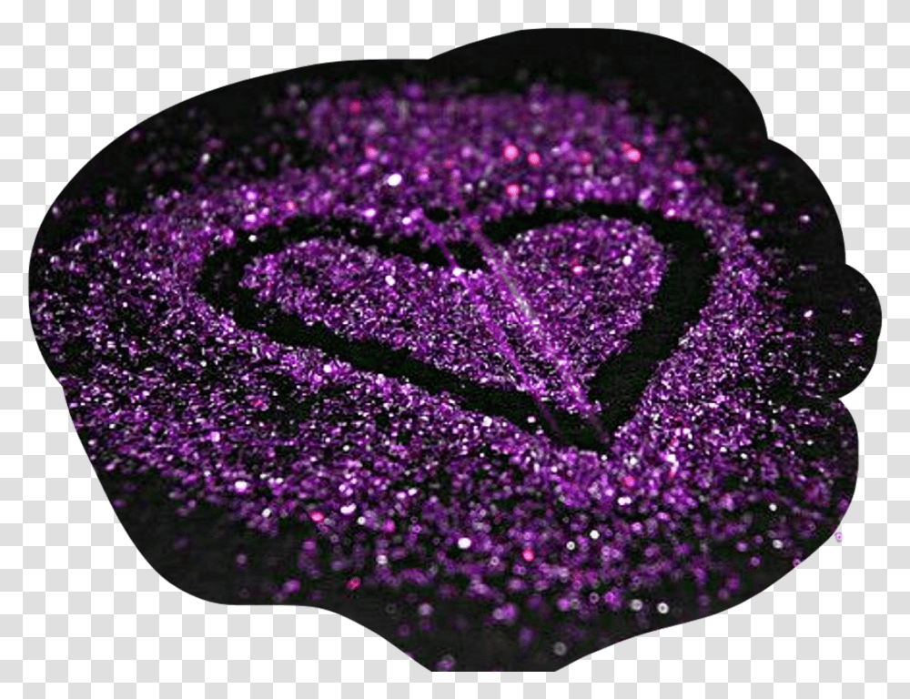 Purple Sticker Purple Glitter Hearts, Light Transparent Png