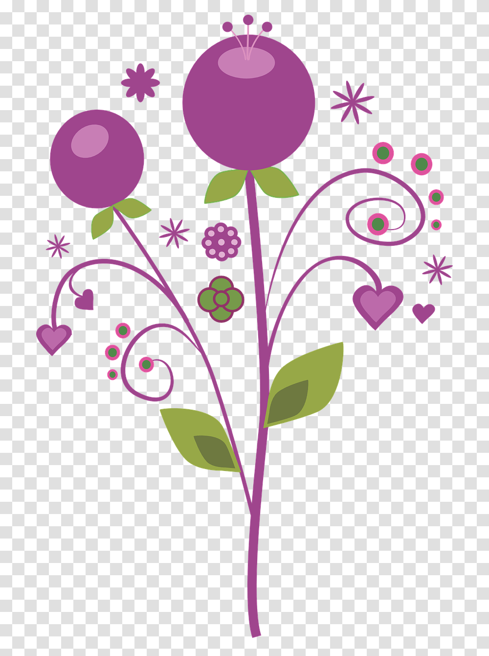Purple Vector Flowers Fantasy Berry Swirls Photo Vector Flores, Floral Design, Pattern Transparent Png