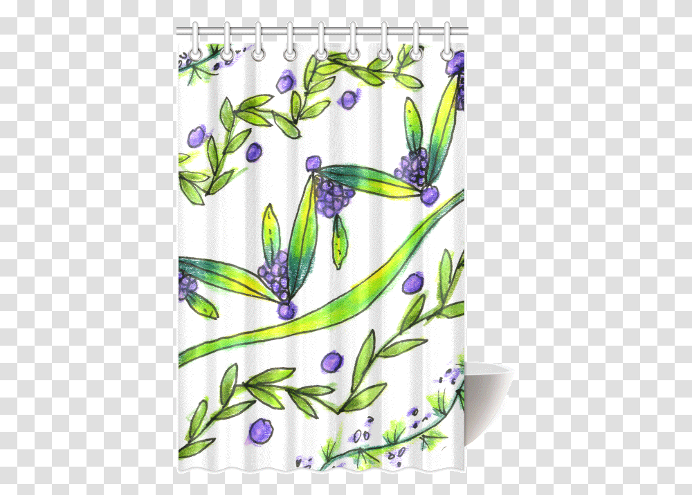 Purple Vines Grapes Dancing Green Zendoodle Iris, Shower Curtain, Birthday Cake, Dessert, Food Transparent Png