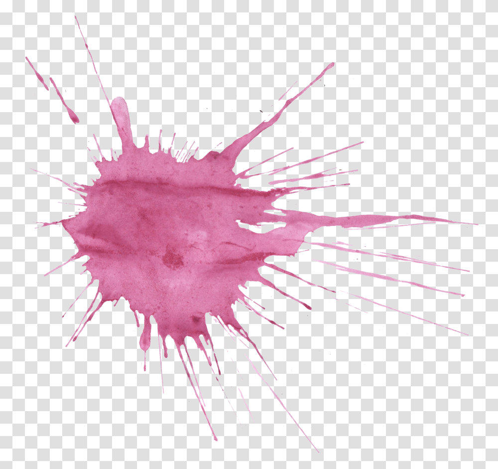 Purple Watercolor Splatter Watercolor Splash Pink Watercolor Painting, Sea Life, Animal, Invertebrate, Graphics Transparent Png