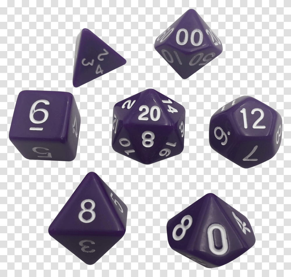 Purple With White Numbers Set Of 7 Polyhedral Rpg Dice Dnd Dice Background, Game, Mobile Phone, Electronics, Cell Phone Transparent Png