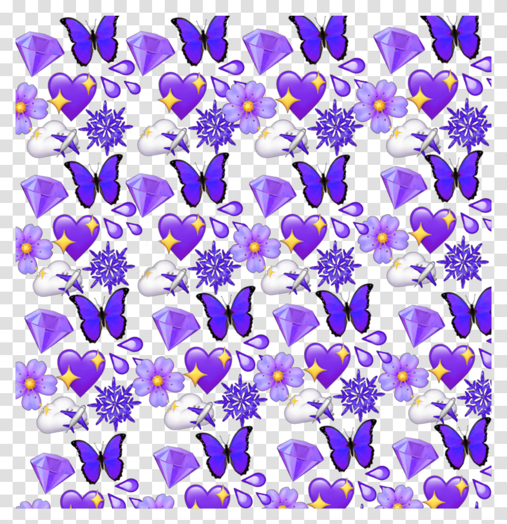 Purpleheart Purple Purpleflower Iphoneemoji Crown Itsfunneh Transparent Png