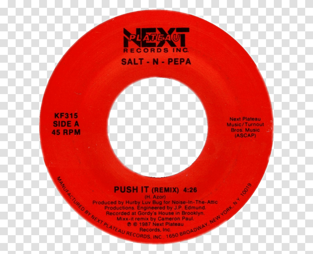 Push It By Salt N Pepa Us Vinyl Single Singers Stand On The Word, Frisbee, Toy, Tape Transparent Png