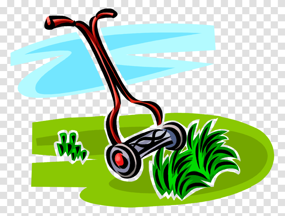 Push Lawn Mower Cuts Grass, Tool, Plant Transparent Png