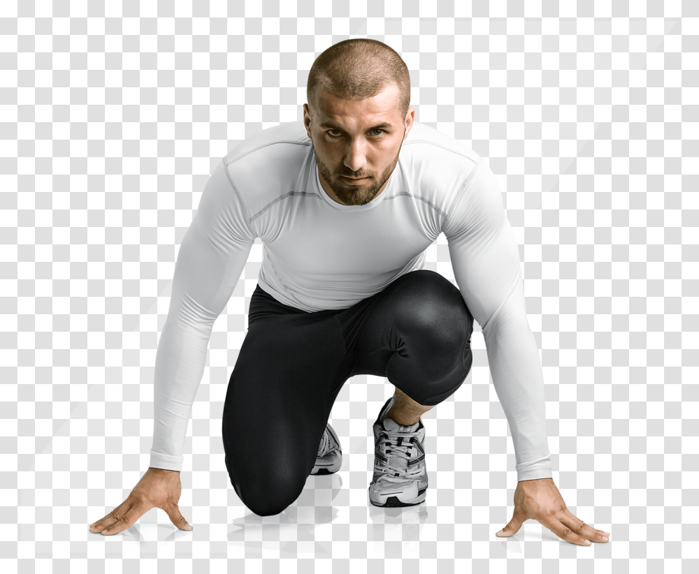 Push Possible Runners Starting Stance Front, Fitness, Working Out, Sport, Person Transparent Png
