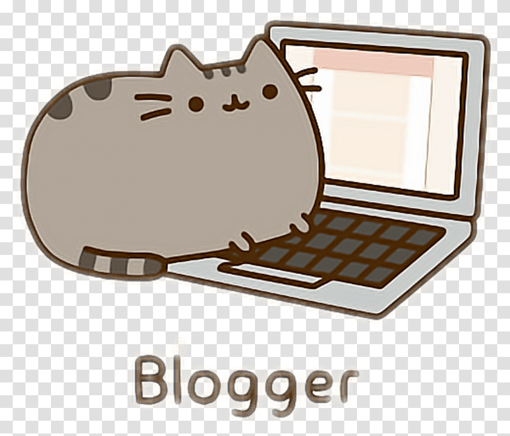 Pusheen Blogger Laptop Pusheencat, Furniture, Cradle, Coffee Cup, Driving License Transparent Png
