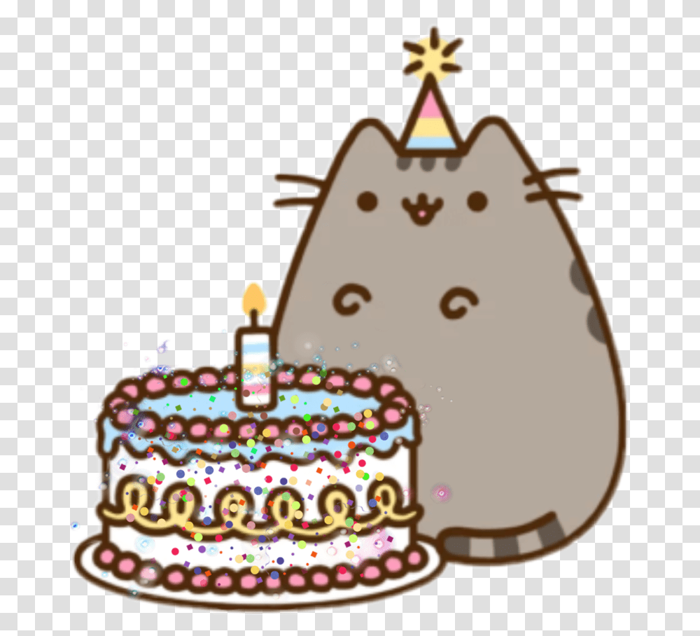 Pusheen Cat Birthday Cake Pusheen Cat Happy Birthday, Dessert, Food, Sweets, Confectionery Transparent Png